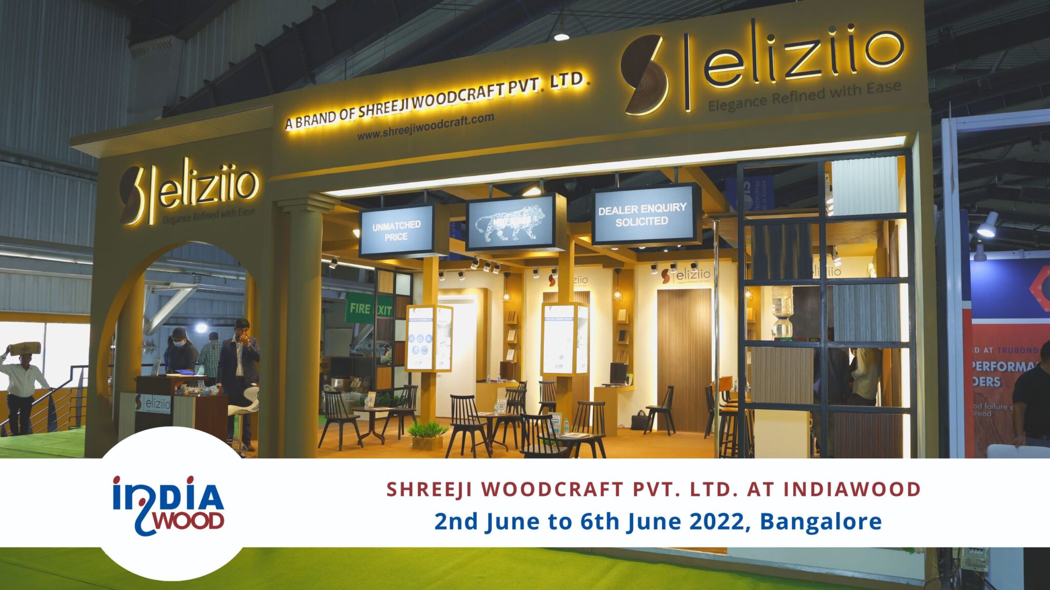 Shreeji Woodcraft Pvt. Ltd. at Indiawood (June 2022), Bangalore, India – Trade Show